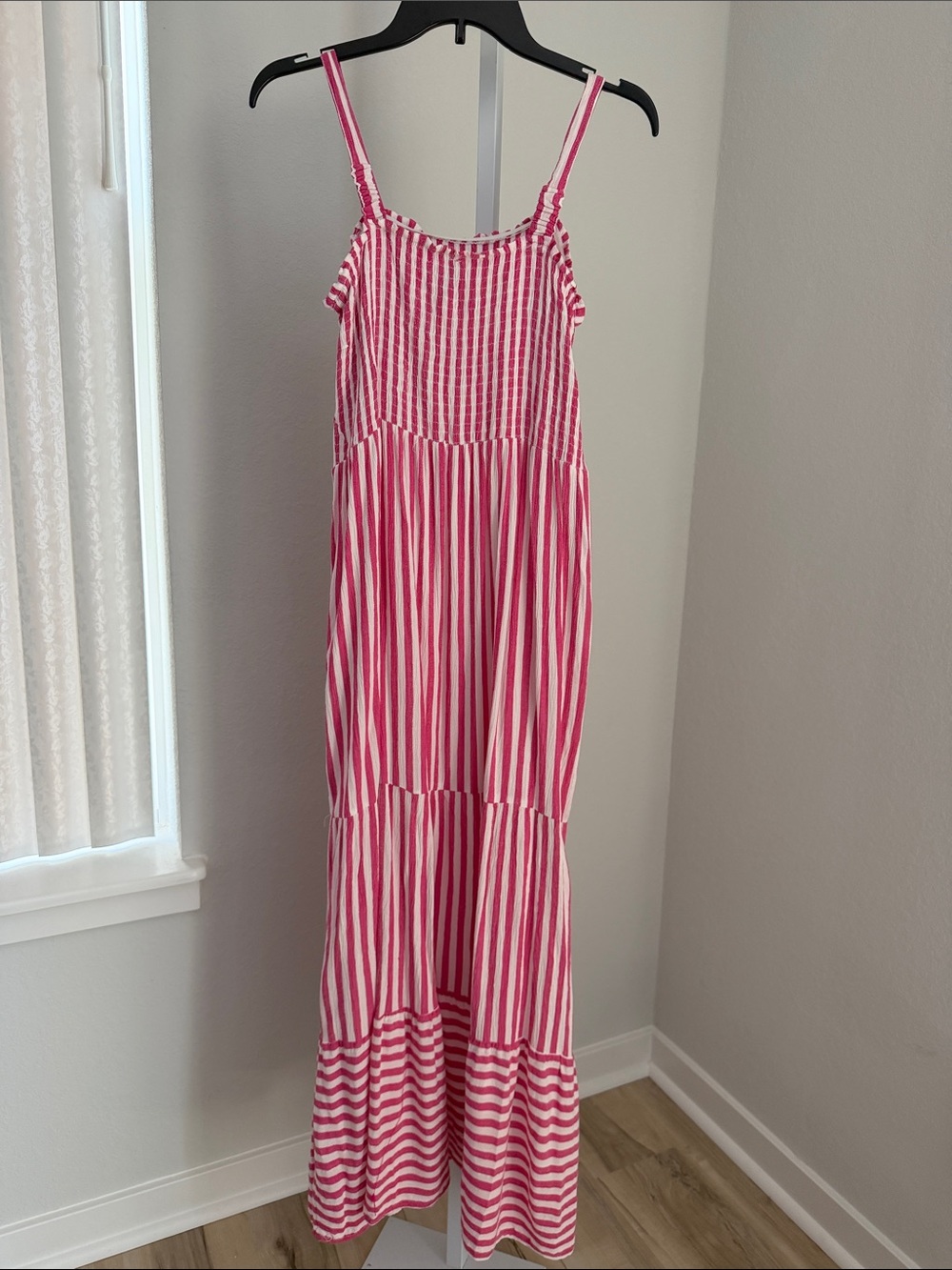 Raviya Pink and White Striped Maxi Dress